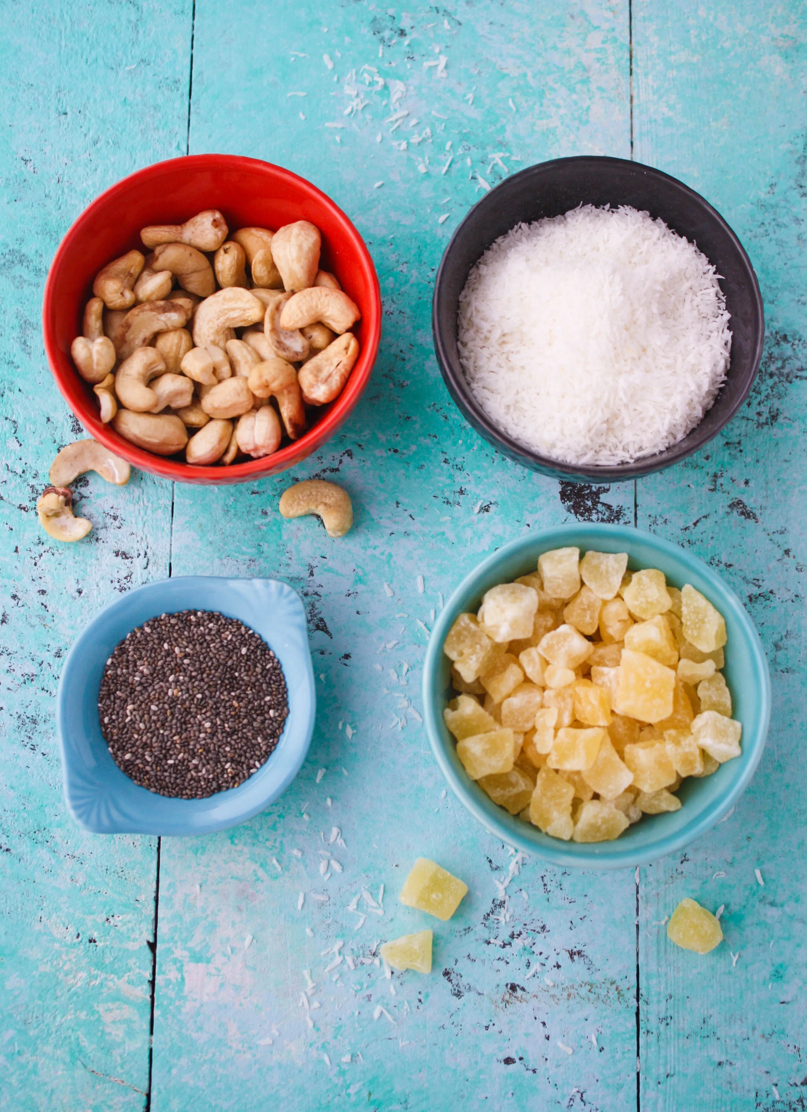 No bake coconut, cashew, and pineapple energy bites are fun and tasty for snacking! You'll love these no bake energy bites any time of day.