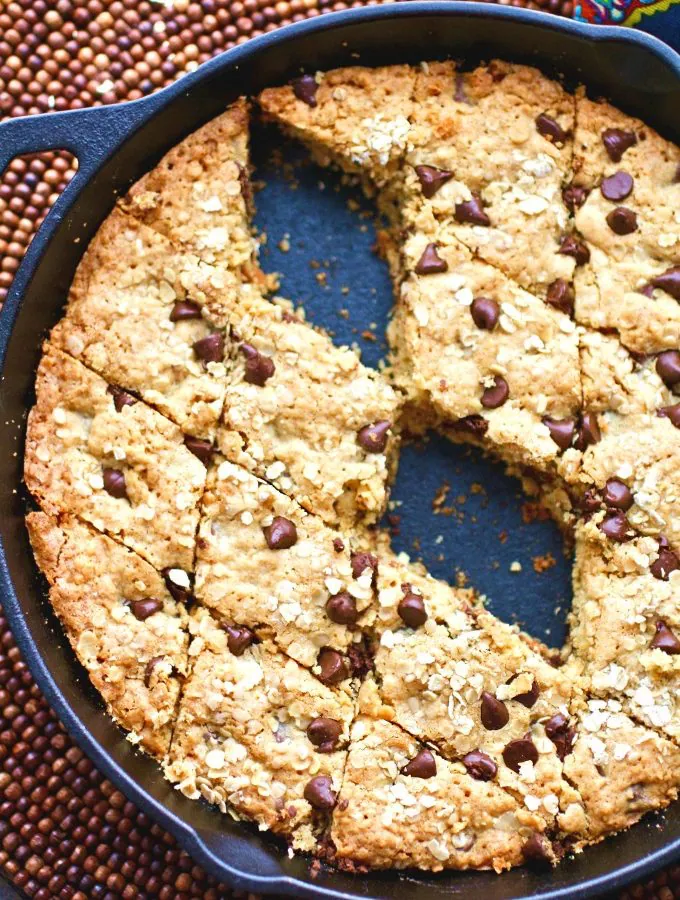This recipe for Oatmeal-Chocolate Chip Skillet Cookie is a classic treat with a twist