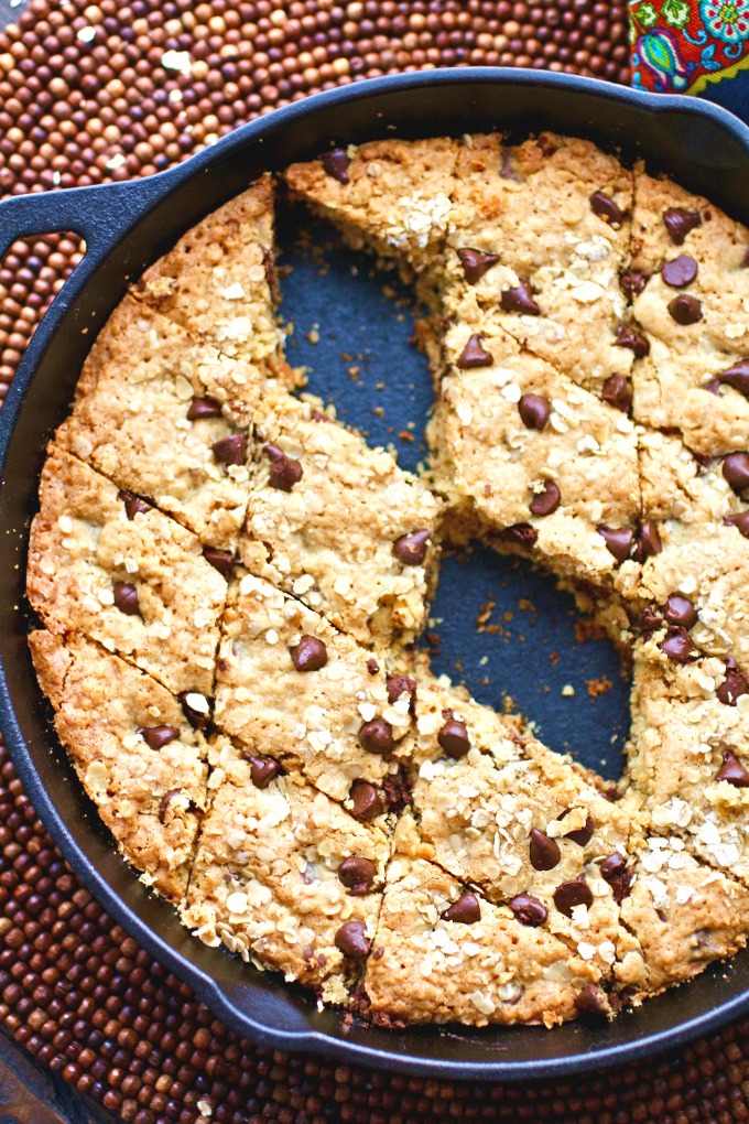 Dark Chocolate Chip Skillet Cookie