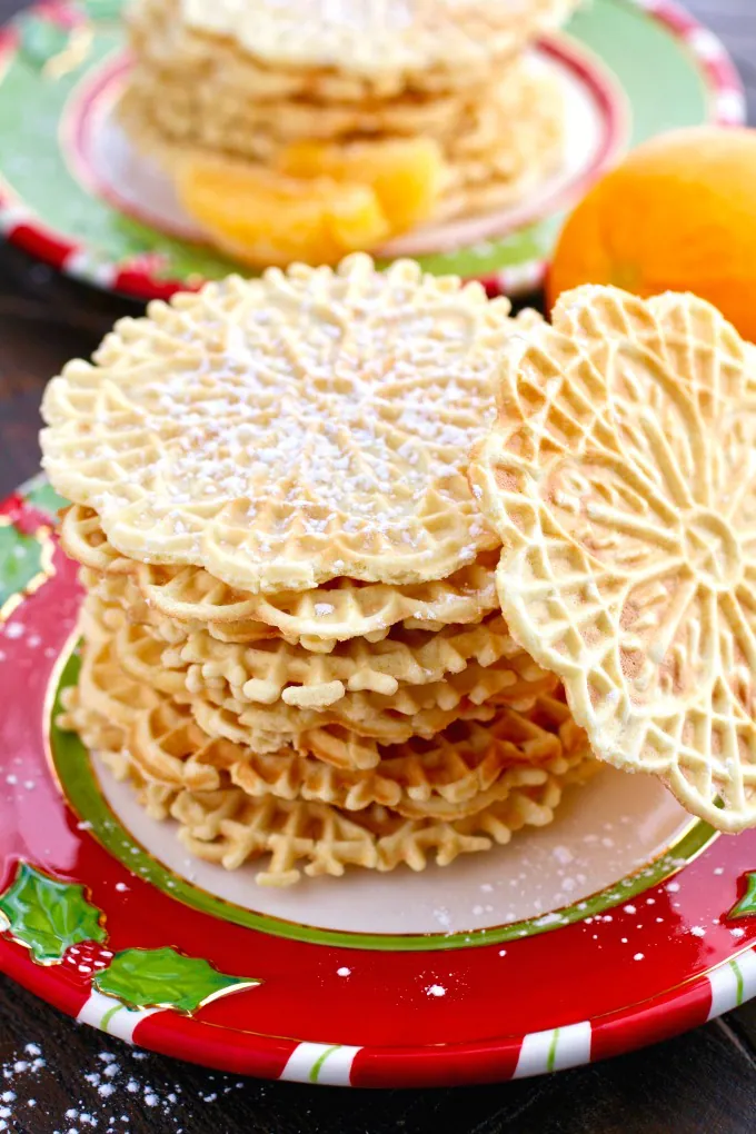 A classic Italian cookie that's easy to make and flavorful, too: Orange-Amaretto Pizzelle Cookies!