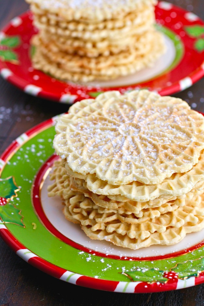 Orange-Amaretto Pizzelle Cookies are a lovely treat for the holidays!