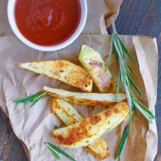 Oven Baked Rosemary Steak Fries with Homemade Ketchup is a fab side dish. You'll love dipping these fries into the tasty ketchup!