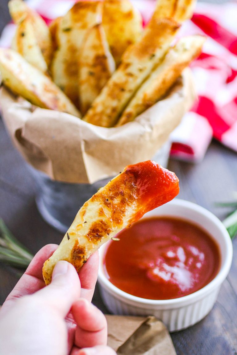 Oven Baked Rosemary Steak Fries with Homemade Ketchup