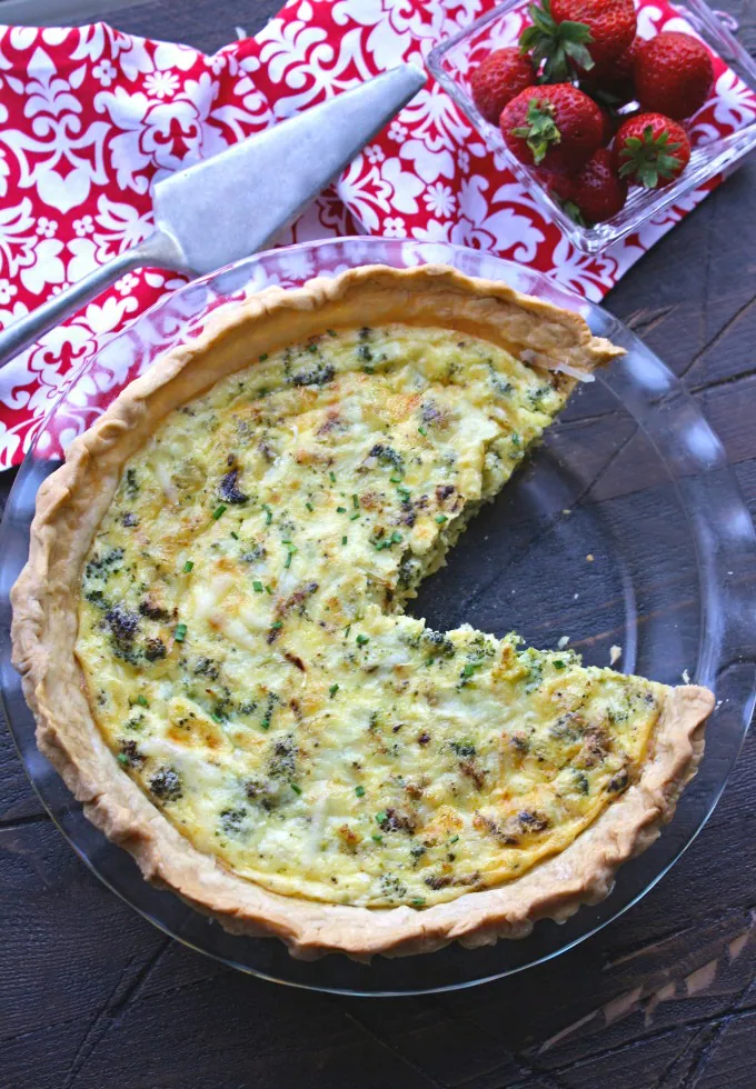 You may want more than one piece of Roasted Broccoli and Swiss Quiche -- it's a delightful dish!