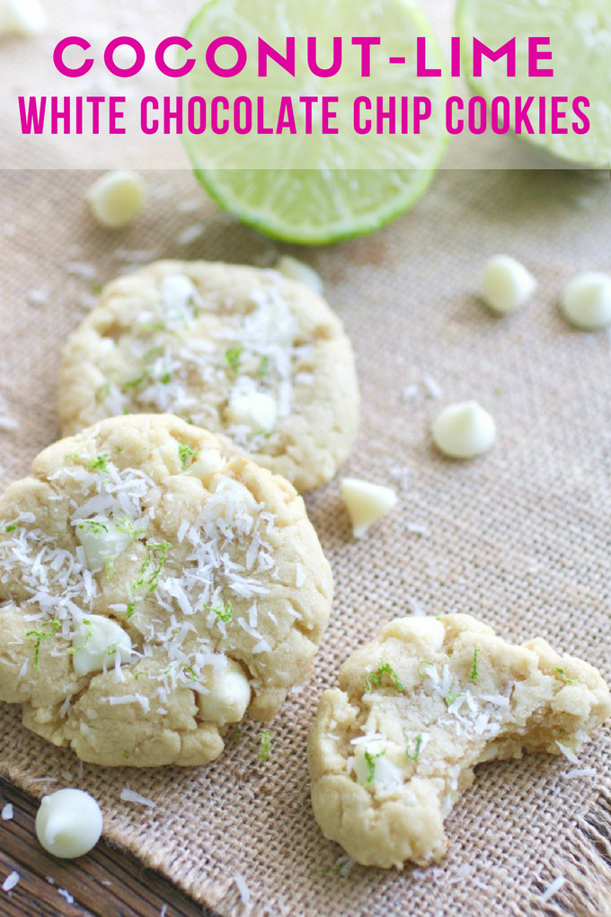 Coconut-Lime White Chocolate Chip Cookies will help you feel like spring is here! You'll love these cookies!