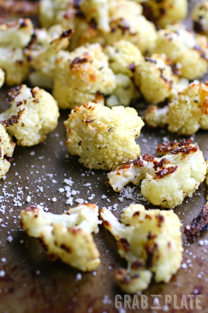 Roast up a batch of these Parmesan & Herb Roasted Cauliflower Bites the next time you're looking for a snack!