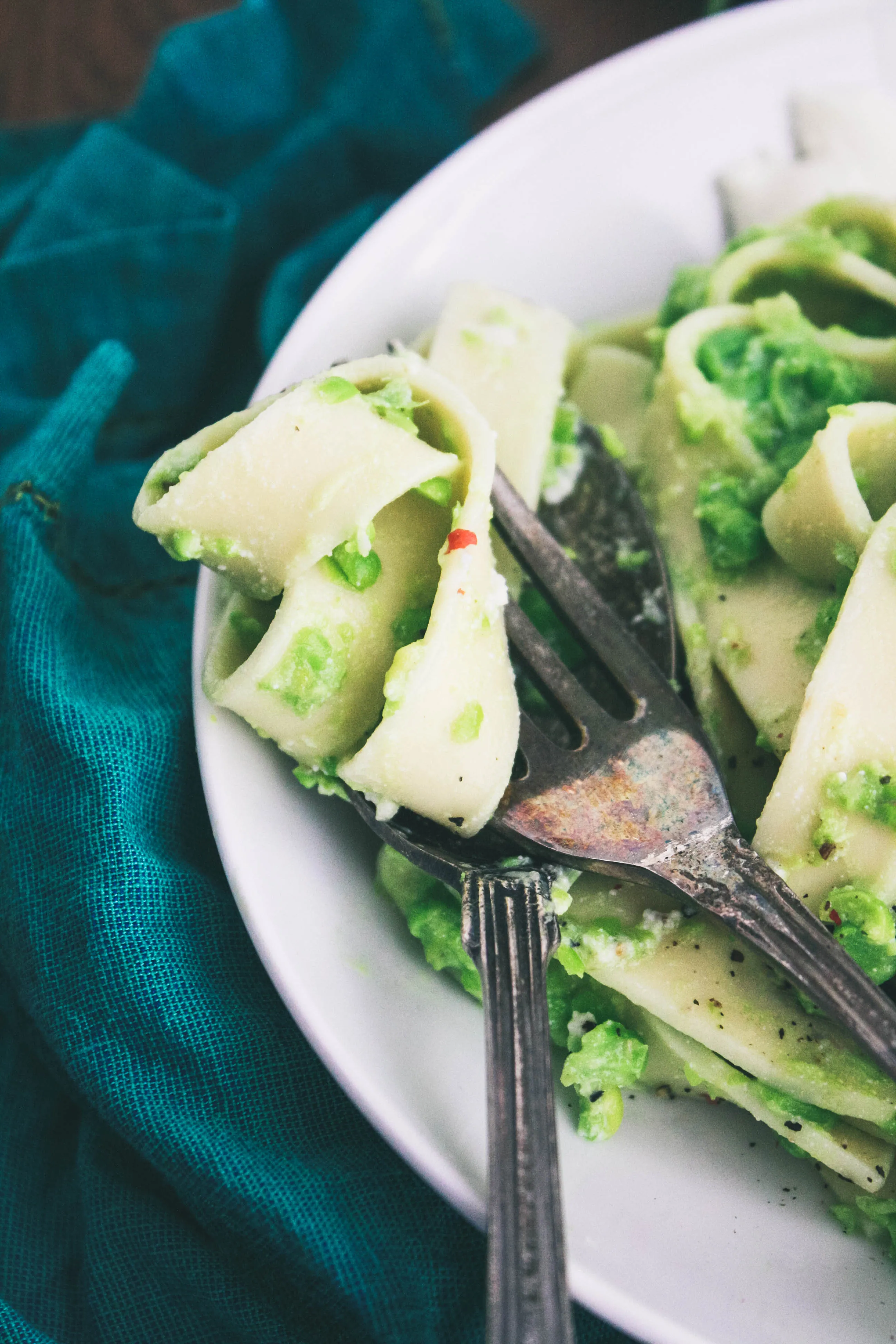 Pasta with Smashed Peas and Ricotta is a great dish to twirl up and enjoy. You'll really like Pasta with Smashed Peas and Ricotta for your next dinner.