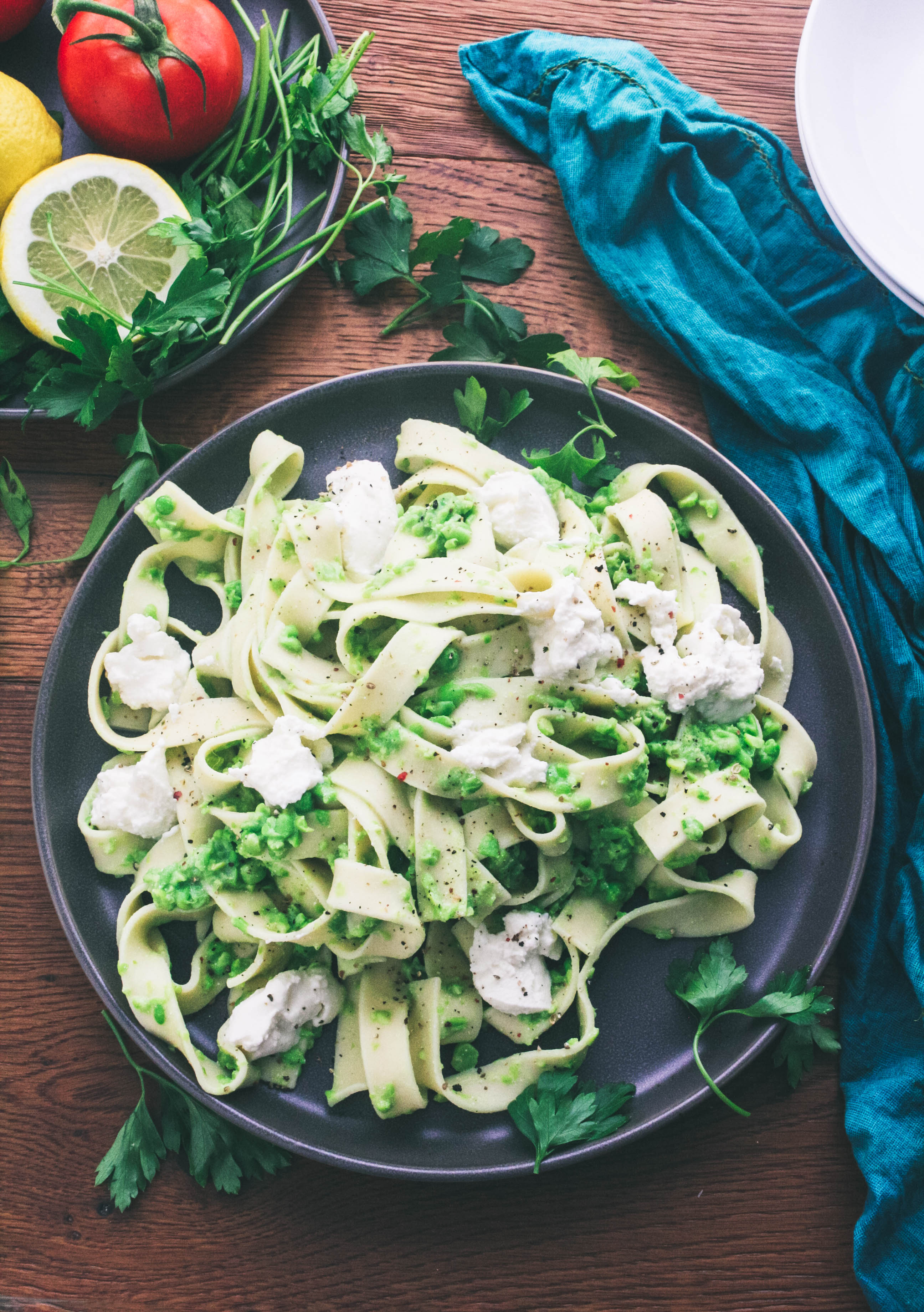 Pasta with Smashed Peas and Ricotta is a lovely, fresh dish for any night. Pasta with Smashed Peas and Ricotta is a simple dish you'll really enjoy.