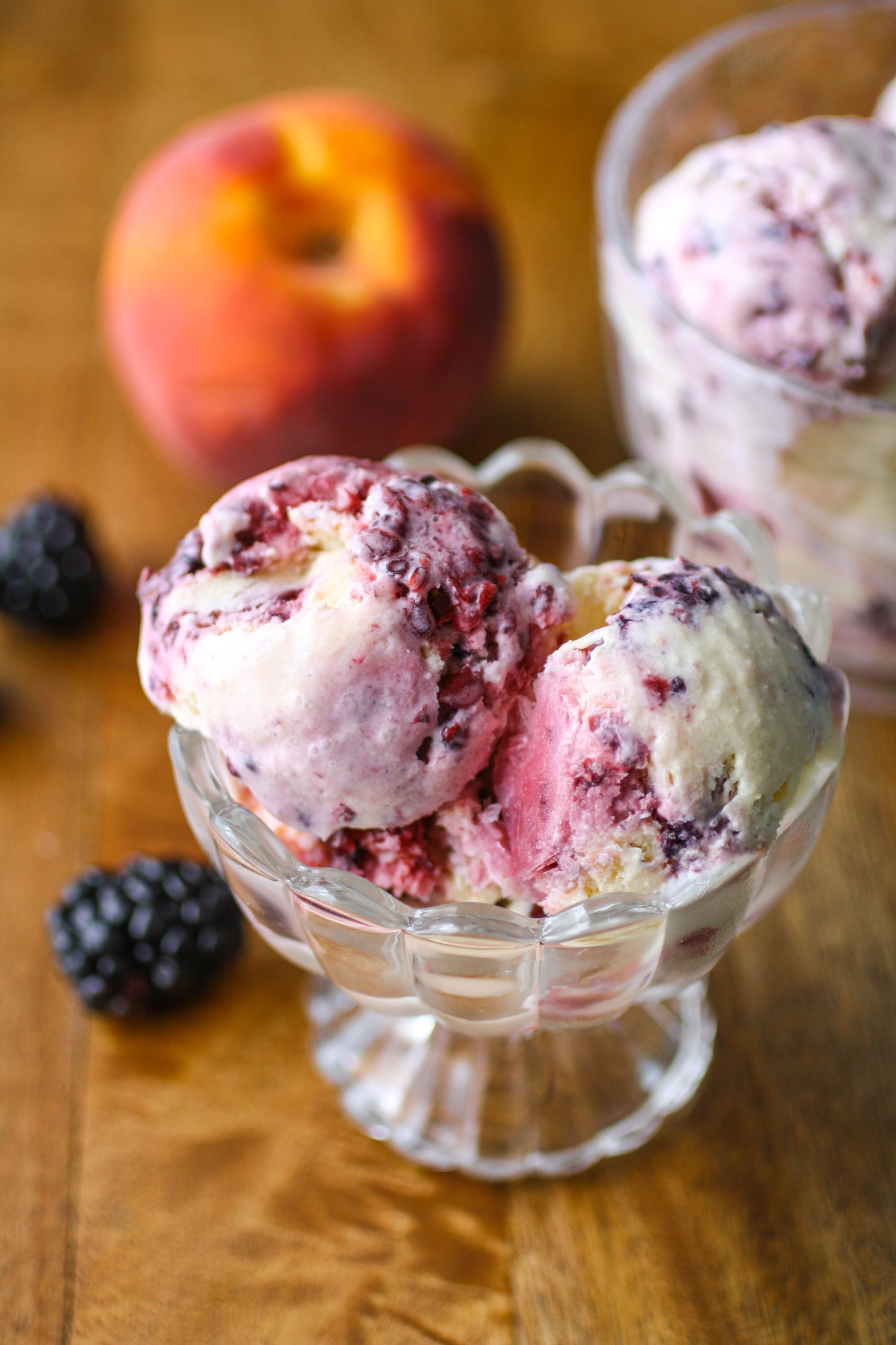 Peach, Lavender, and Blackberry Ice Cream is an amazing summer treat. Peach, Lavender, and Blackberry Ice Cream makes a fun ice cream option to try!