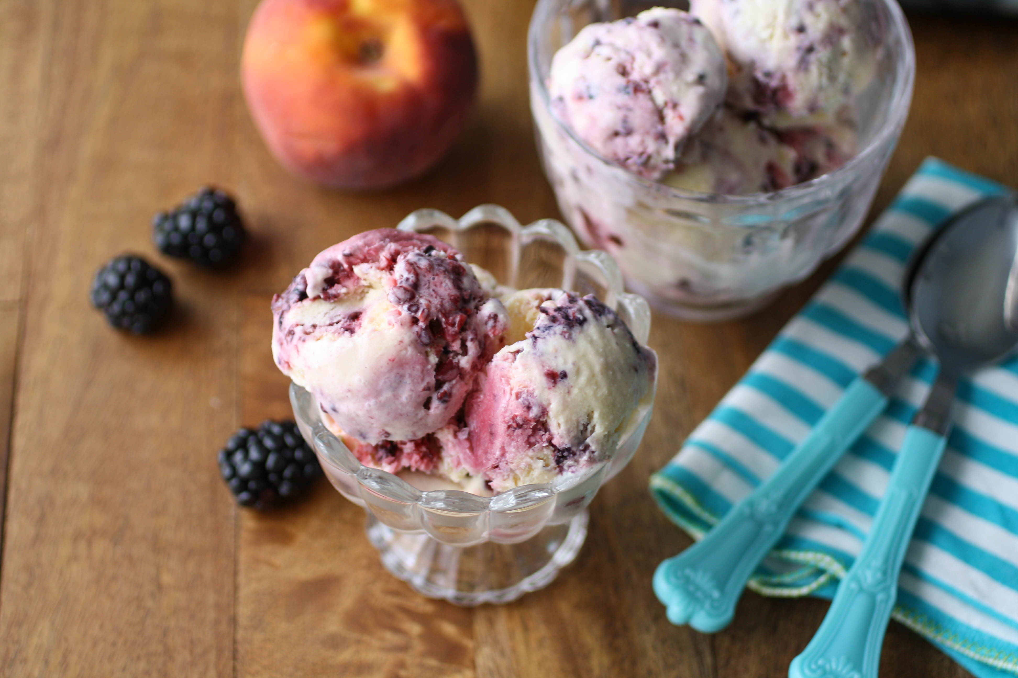 Peach, Lavender, and Blackberry Ice Cream is a flavor you'll want to dig into when dessert time rolls around! Peach, Lavender, and Blackberry Ice Cream is a tasty dessert you'll love.