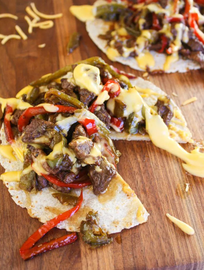 Philly Cheesesteak Tostadas make a tasty meal. You'll love these Philly Cheesesteak Tostadas for lunch or dinner.