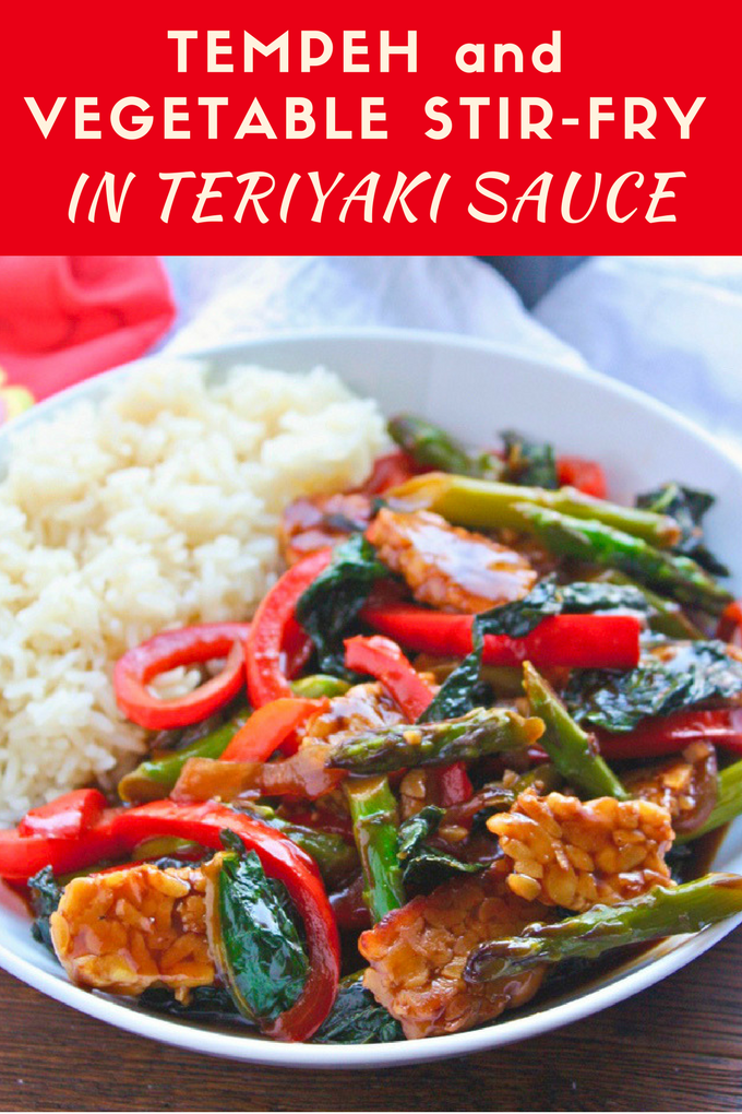 Tempeh and Vegetable Stir-Fry in Teriyaki Sauce is a delightful, meatless dish! It's great any night of the week!