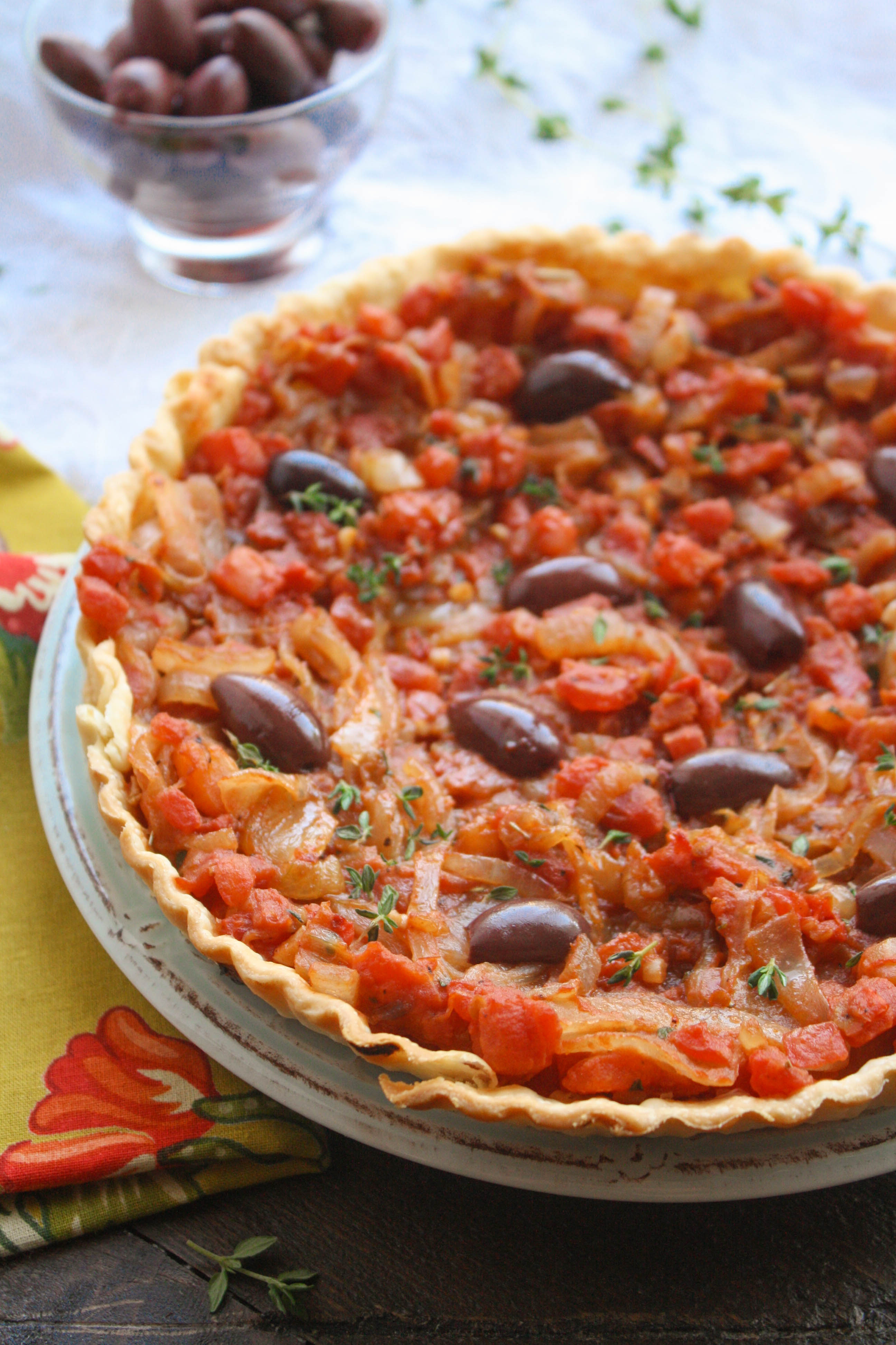 Pissaladière (French-style pizza) is an easy appetizer to make. You'll love all the wonderful flavors that combine in this dish.