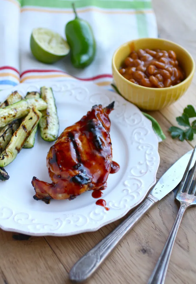 Grilled Chicken with Cherry-Chile Sauce is a fabulous summer dish