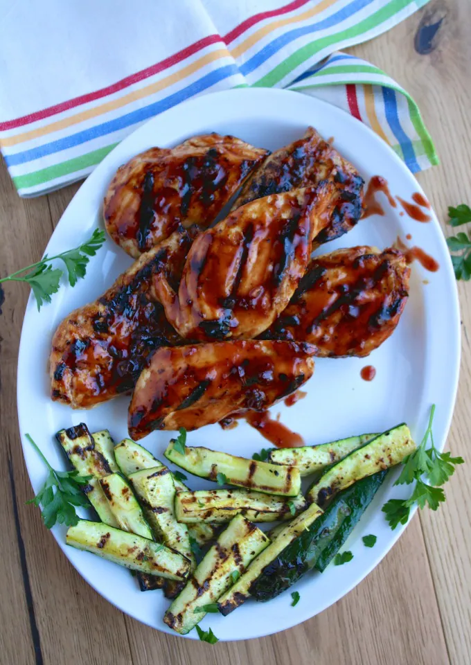 Perfect for a cookout or a get-together: Grilled Chicken with Cherry-Chile Sauce