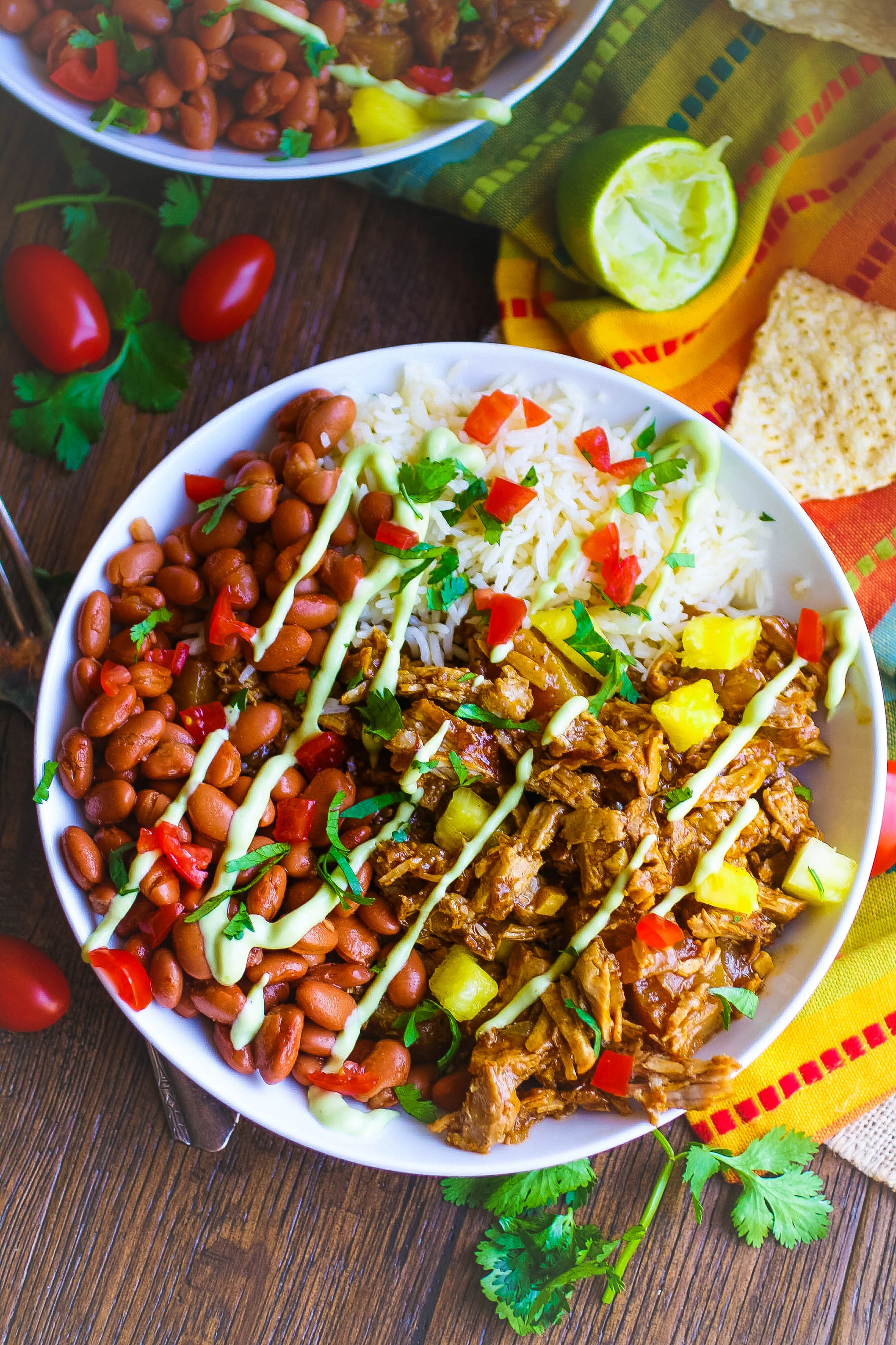 Pork al pastor bowls are a Mexican-inspired favorite in my house. These bowls forgo the taco shells, but you won't miss them!