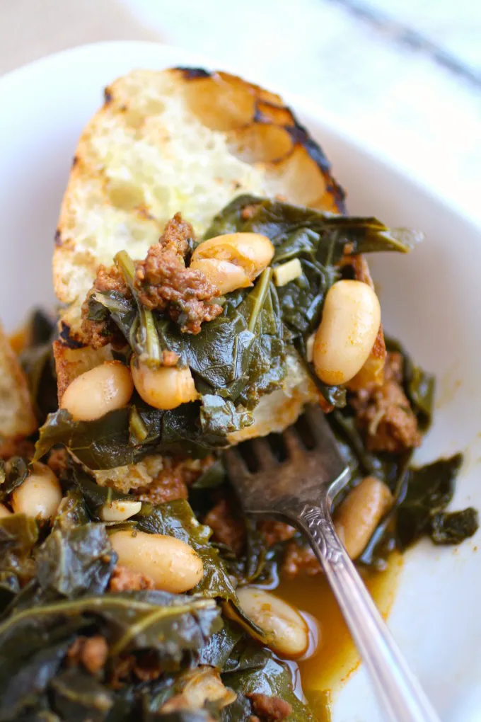 You'll love Quick Collard Greens with Sausage and Beans as a side dish for New Year's Day.