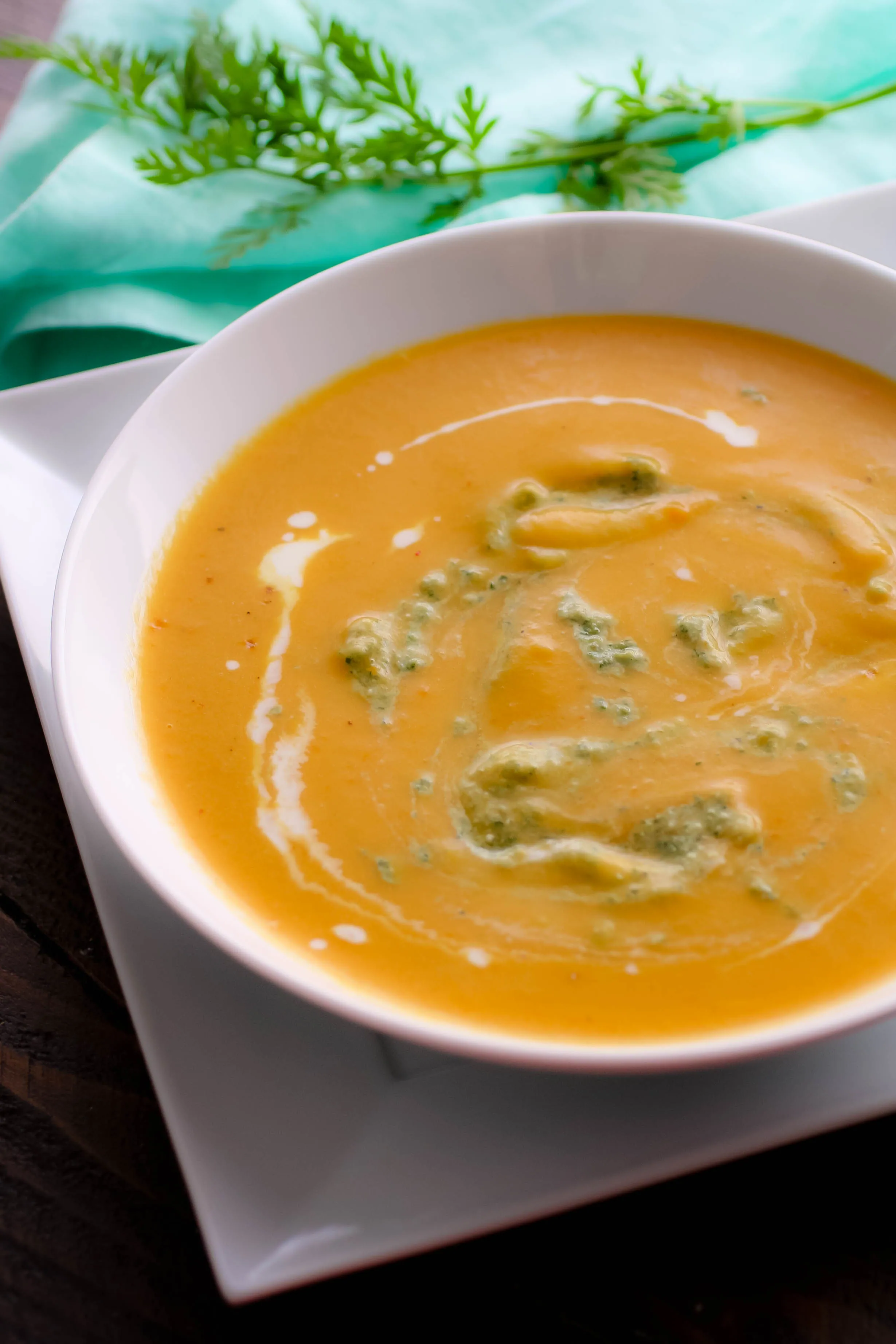 Roasted Carrot and Parsnip Soup with Carrot Greens Pesto is a delightful dish that's easy to make, too. Enjoy Roasted Carrot and Parsnip Soup with Carrot Greens Pesto for its great flavor!