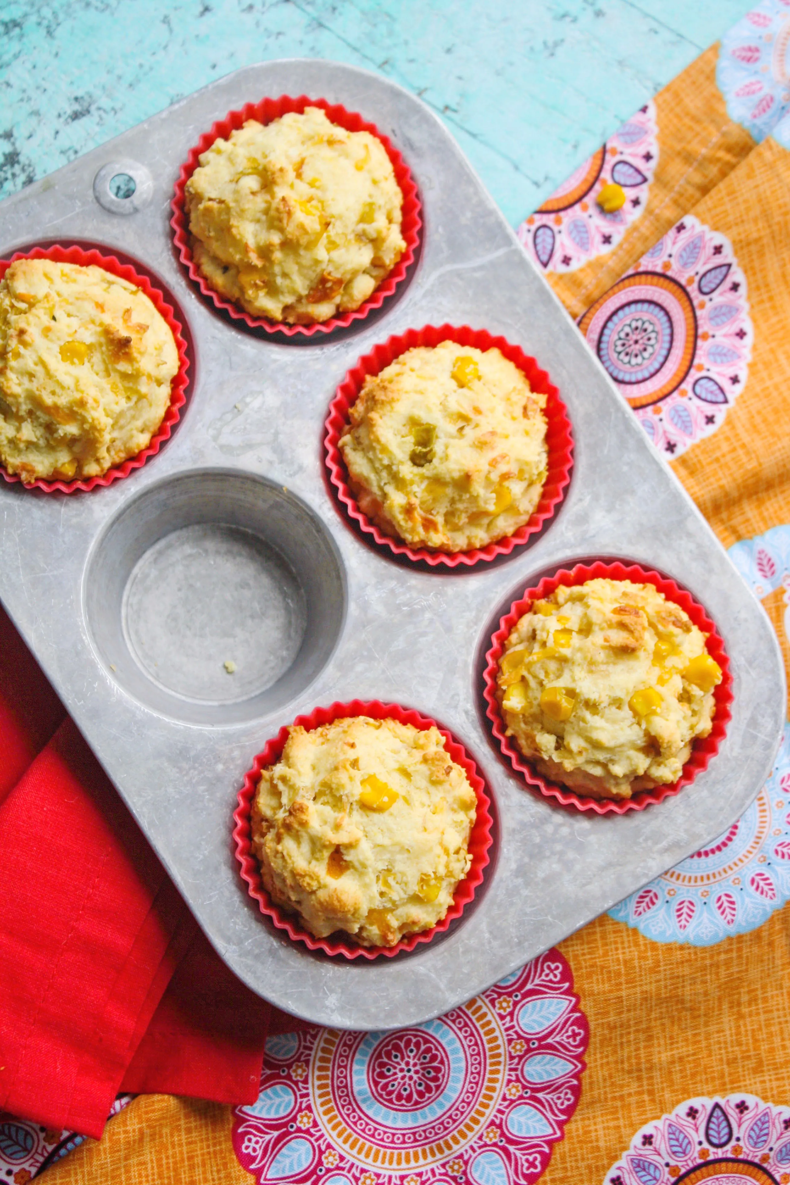 Roasted Green Chile Cornbread Muffins are loaded with big flavor! You'll love these muffins with so many meals!