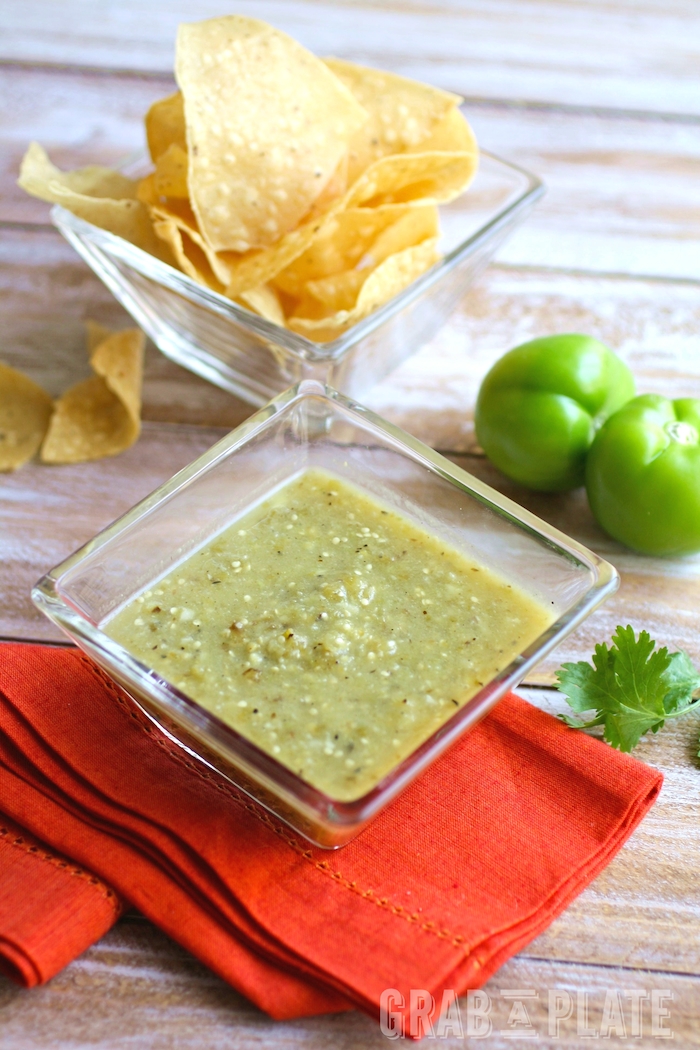Roasted Tomatillo Salsa is great on its own, and with Skillet Pork Migas