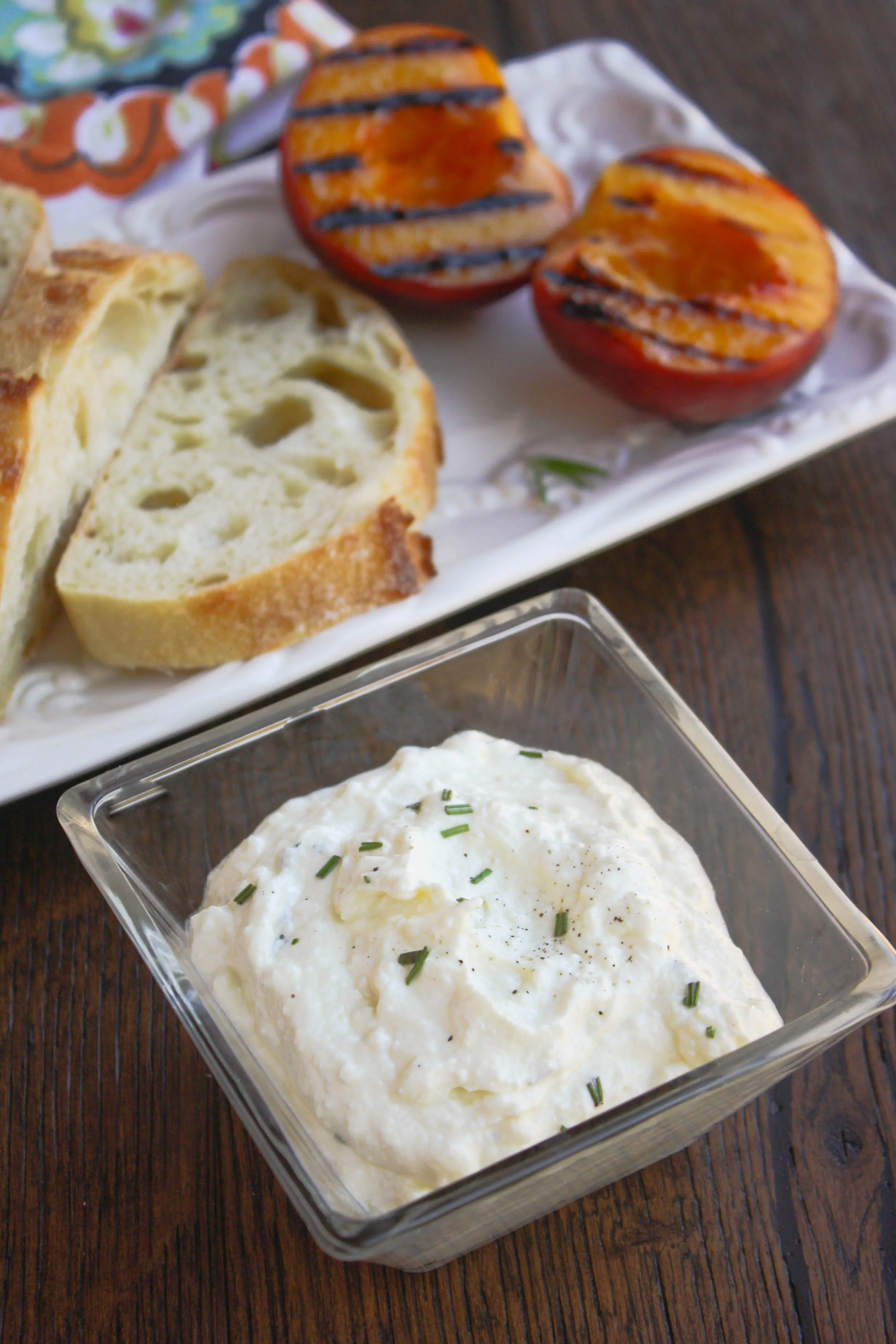 Rosemary Whipped Feta with Grilled Peaches and Honey makes a wonderful appetizer. This delicious cheese spread is party-perfect!