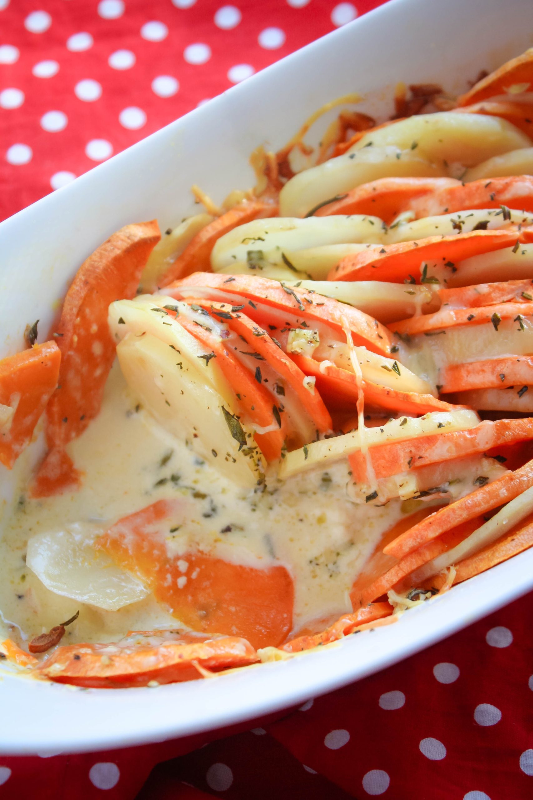 You'll love these creamy Scalloped Yukon Gold and Sweet Potatoes