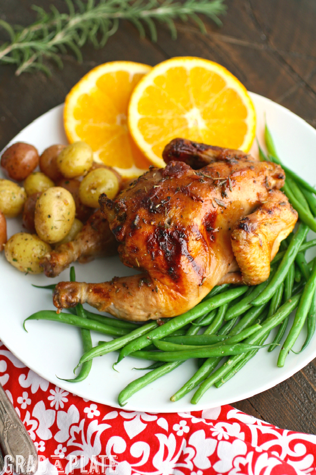 Impress your guests with Roasted Cornish Hens with Cherry-Bourbon Glaze for the holidays