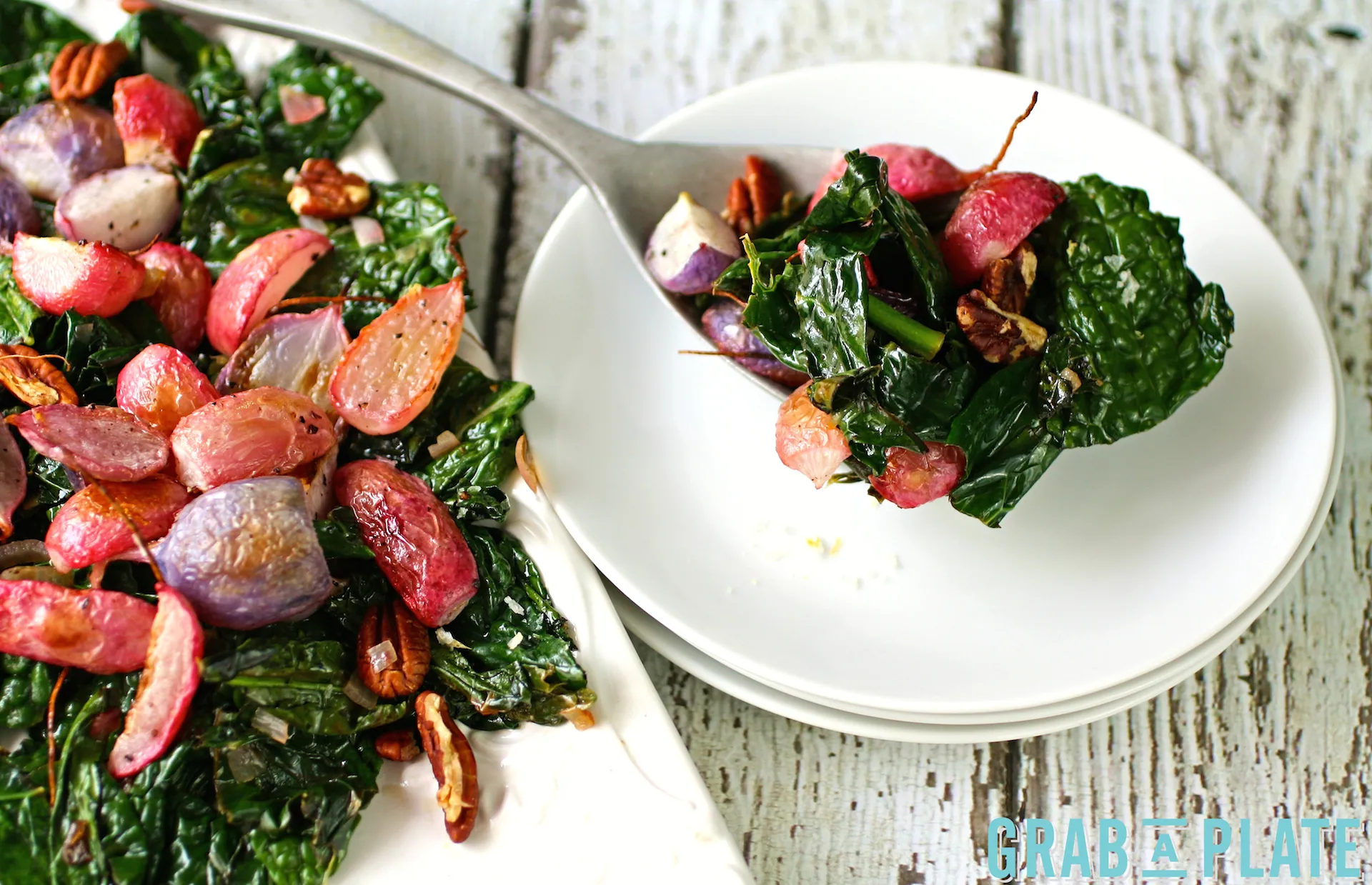 Dig into Roasted Radishes and Sauteed Kale with Citrus Salt