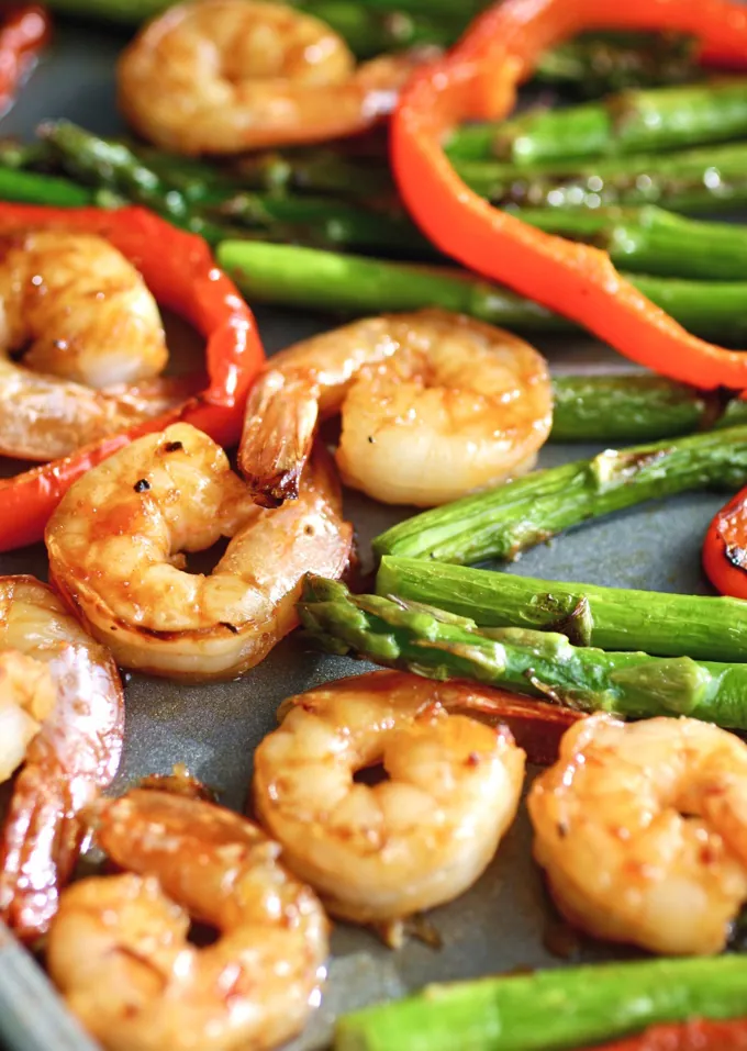 Sheet Pan Spicy Orange Shrimp with Vegetables is the sort of dish you'll want to dig into. You'll love the flavors!