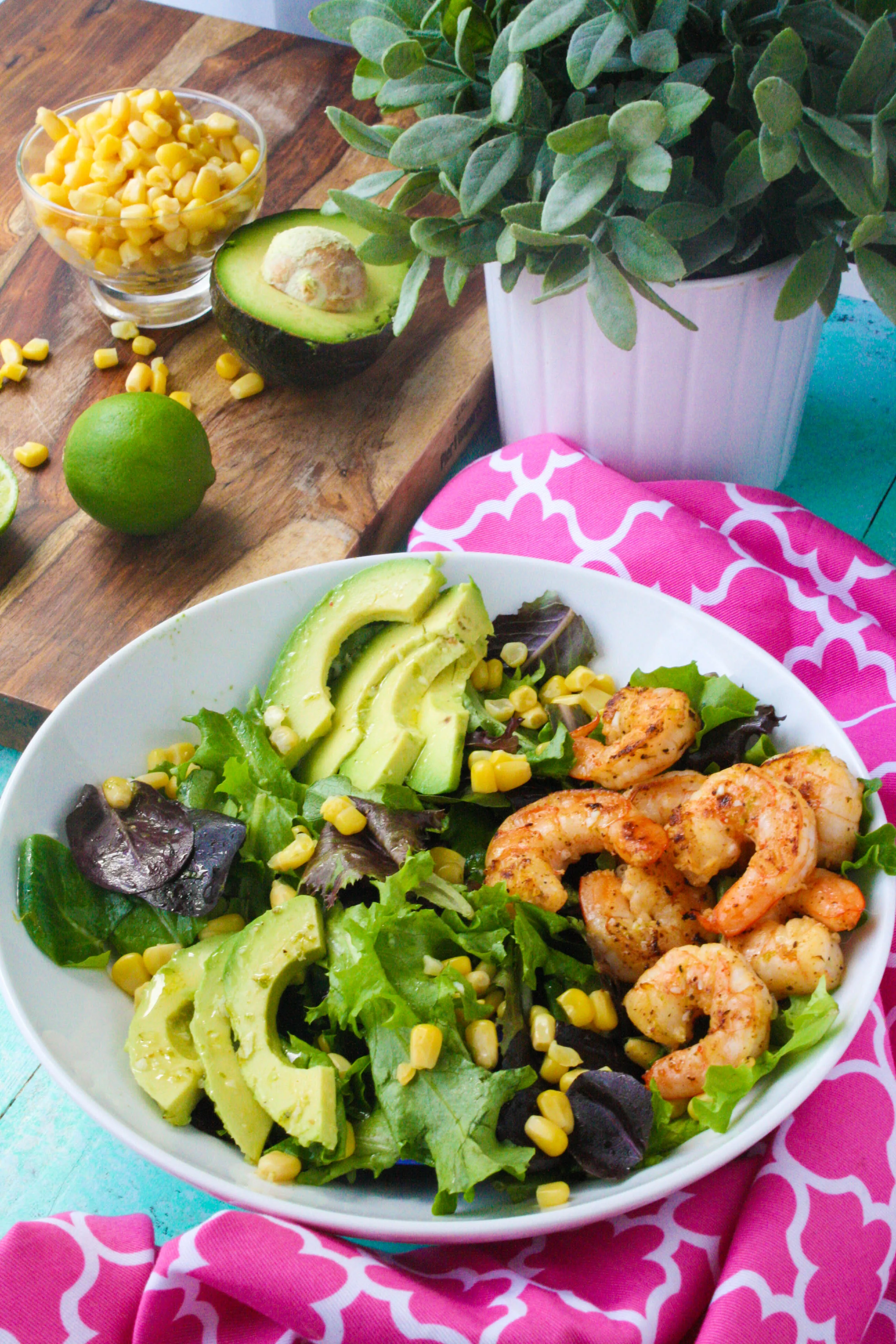 Simple Skillet Shrimp Salad with Lime Vinaigrette is a lovely salad that's easy to put together! Simple Skillet Shrimp Salad with Lime Vinaigrette is filling and flavorful!