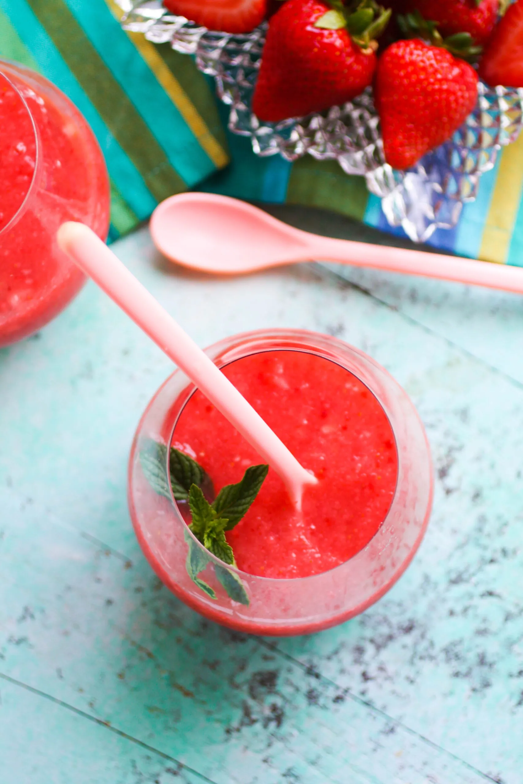 Don't forget the spoon to serve with Simple Strawberry Wine Slushies.