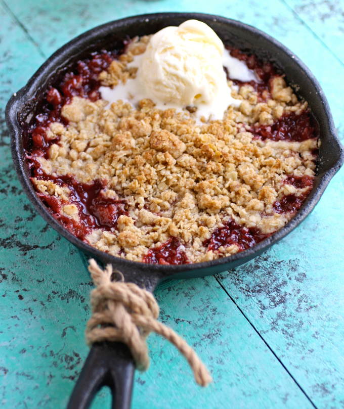 You'll love this seasonal treat: Strawberry-Rhubarb Crumble for Two is perfect when there are only a few for dinner!