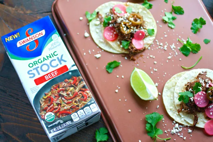 You'll really enjoy Slow Cooker Beef Carnitas Tacos with Spicy Pickled Radishes!
