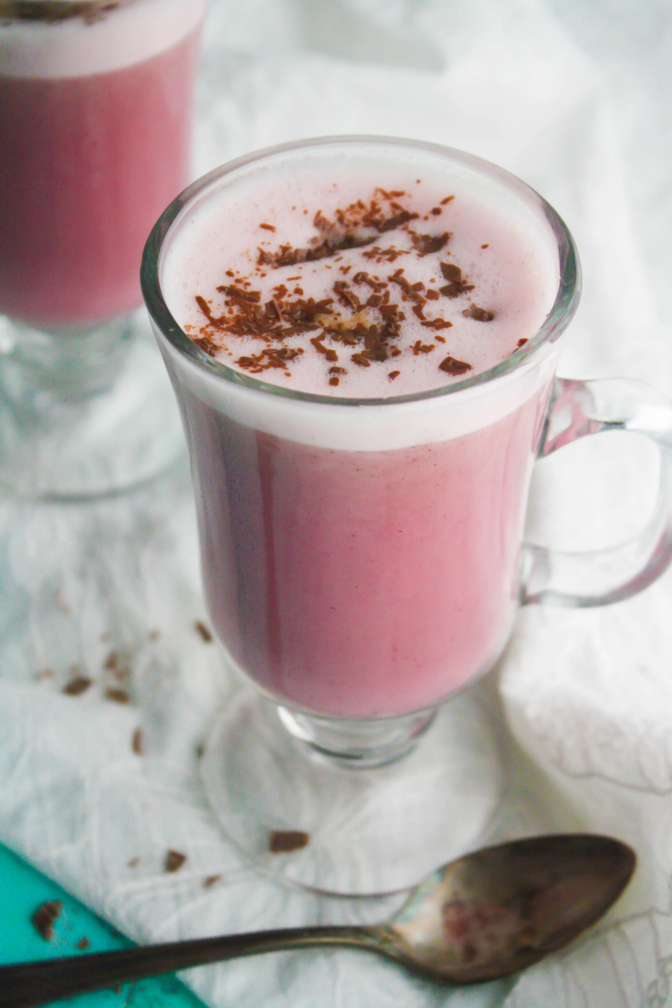 Spiced Beet and Oat Milk Latte is a tasty non-dairy, warming beverage.