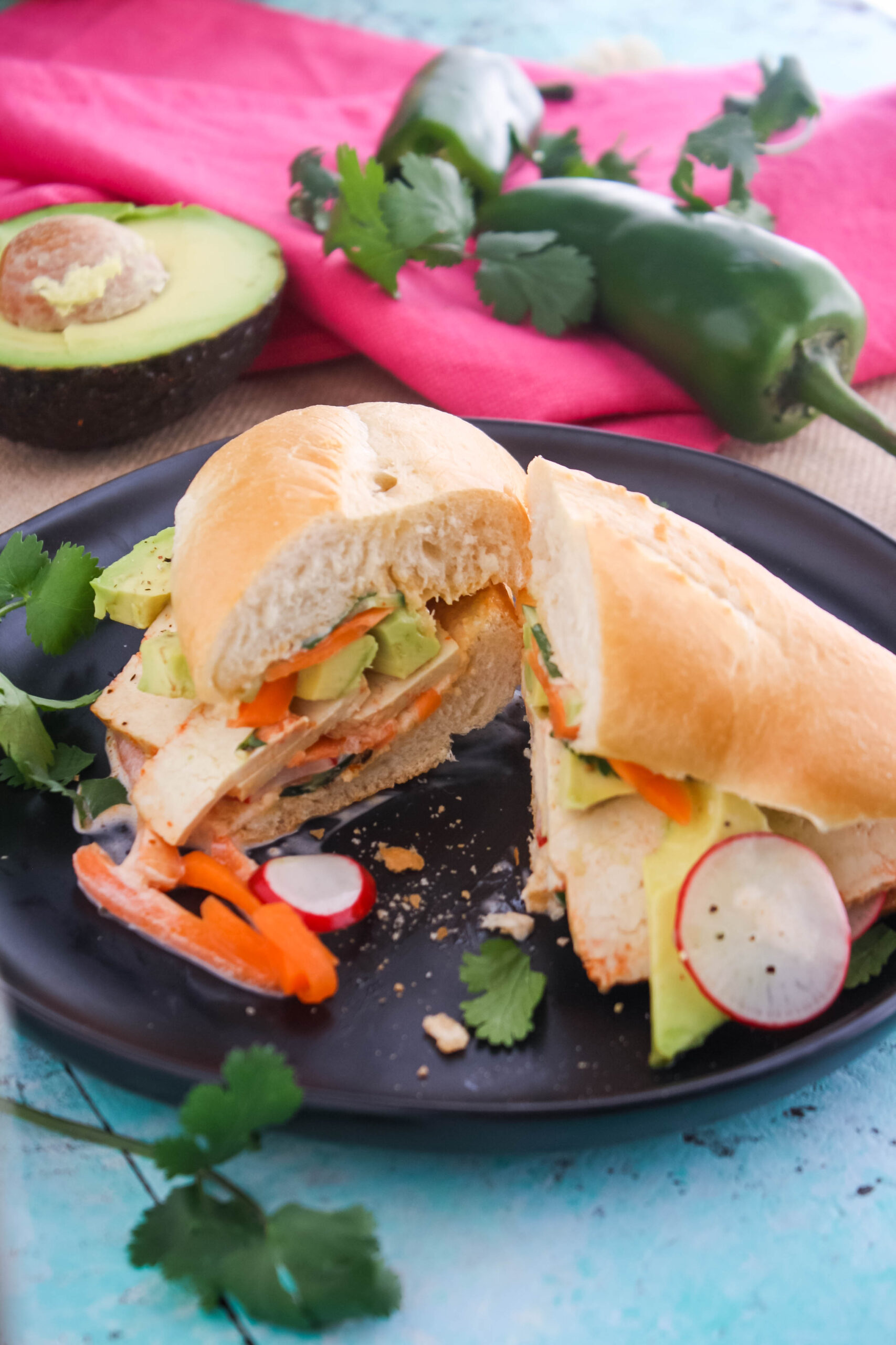 Spicy Tofu Banh Mi Sandwiches are filled with a variety of delightful veggies!