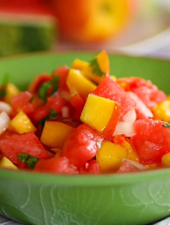 Spicy Watermelon Salsa is a different and delicious salsa! You'll love its sweetness and spiciness. 