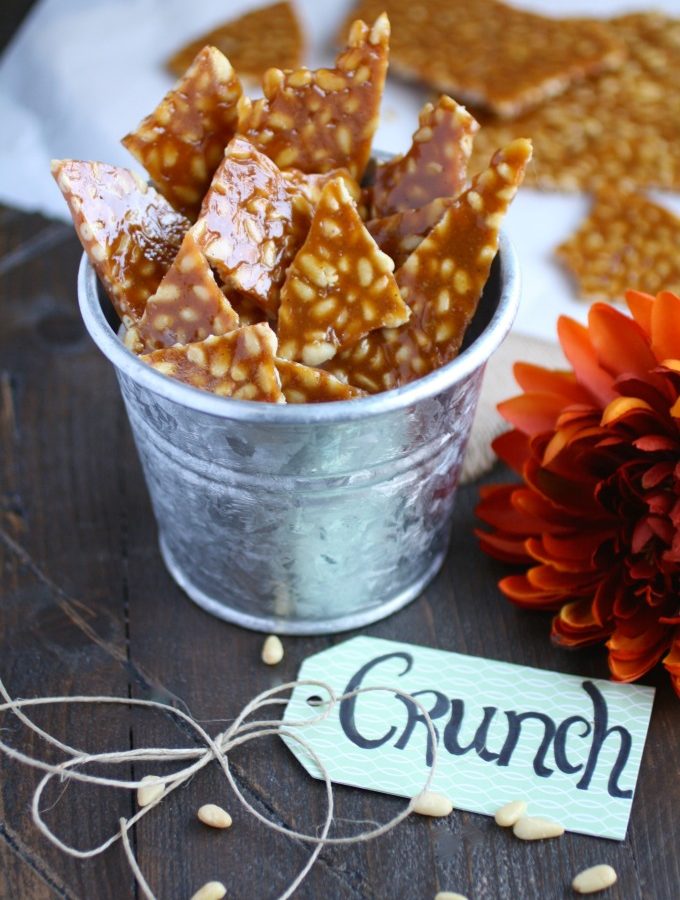 What a treat Spicy Pine Nut Brittle makes!