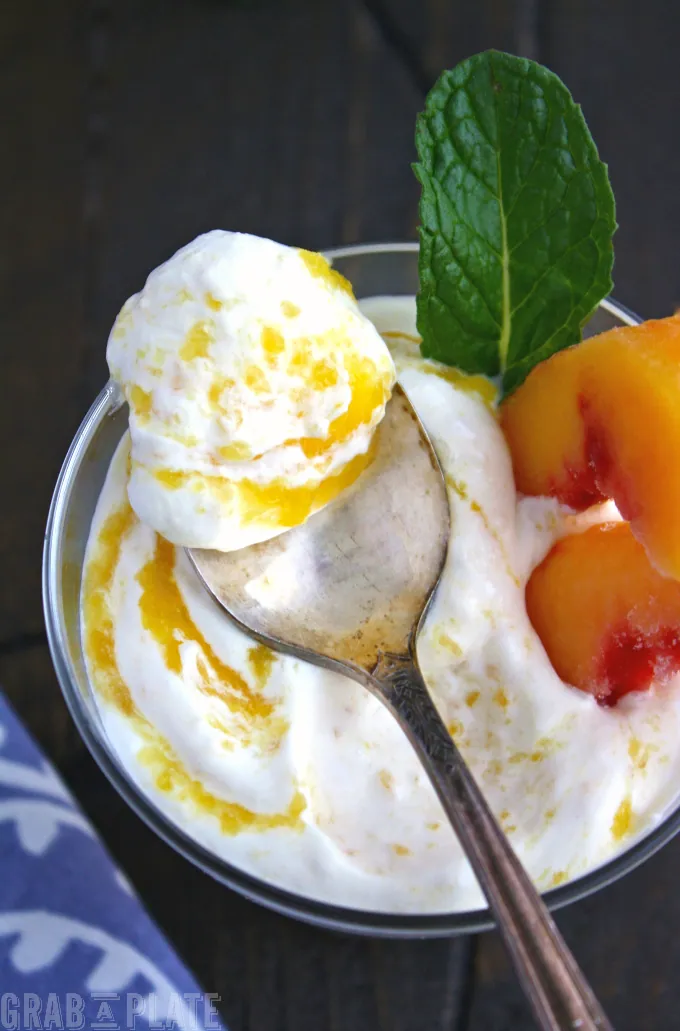 You'll want to dig right in to Peach Fool with Bourbon as a fun dessert!