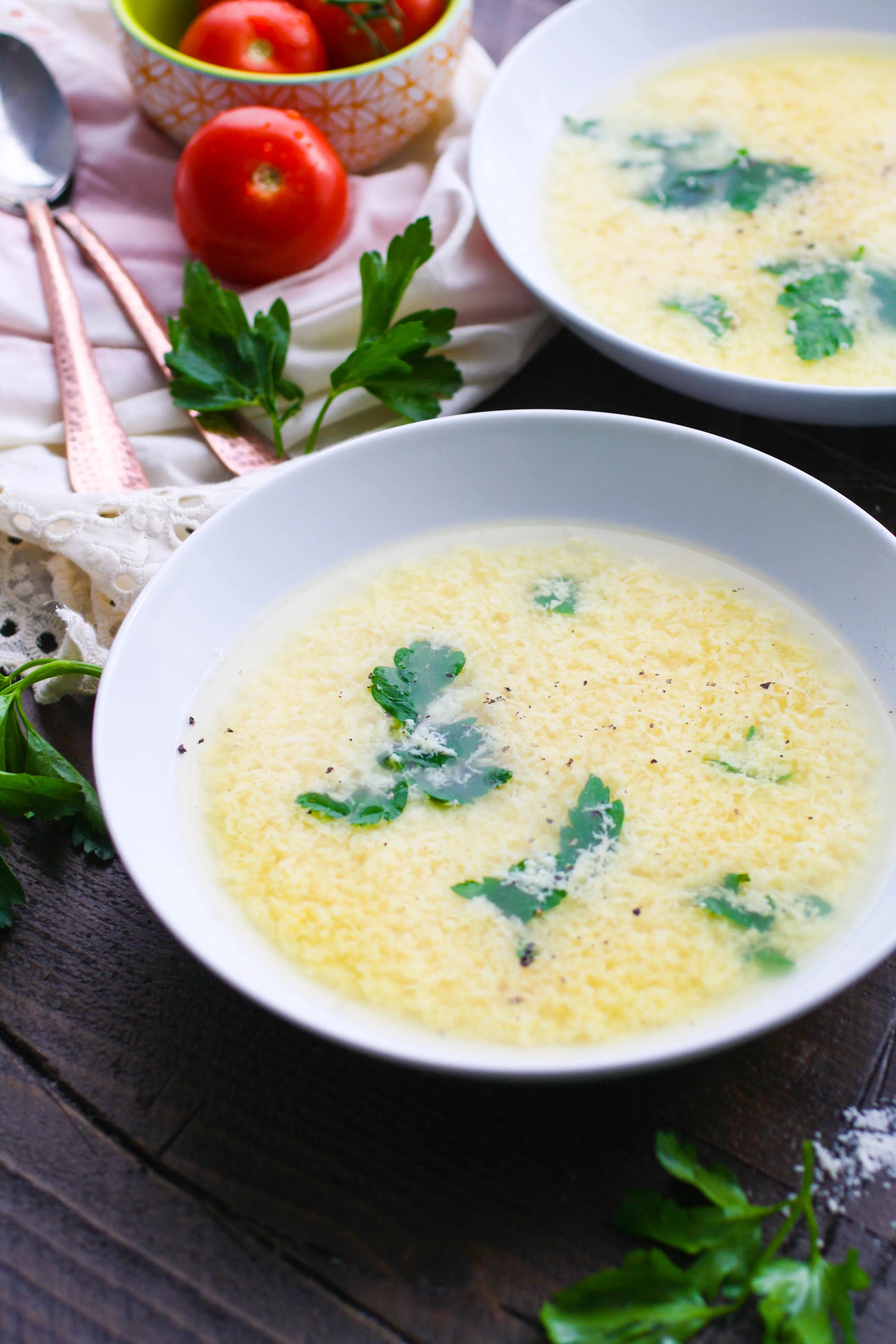 Stracchiatella soup (Italian egg drop soup) is a wonderfully simple soup. You'll love this simple stracchiatella soup on a cold winter day!