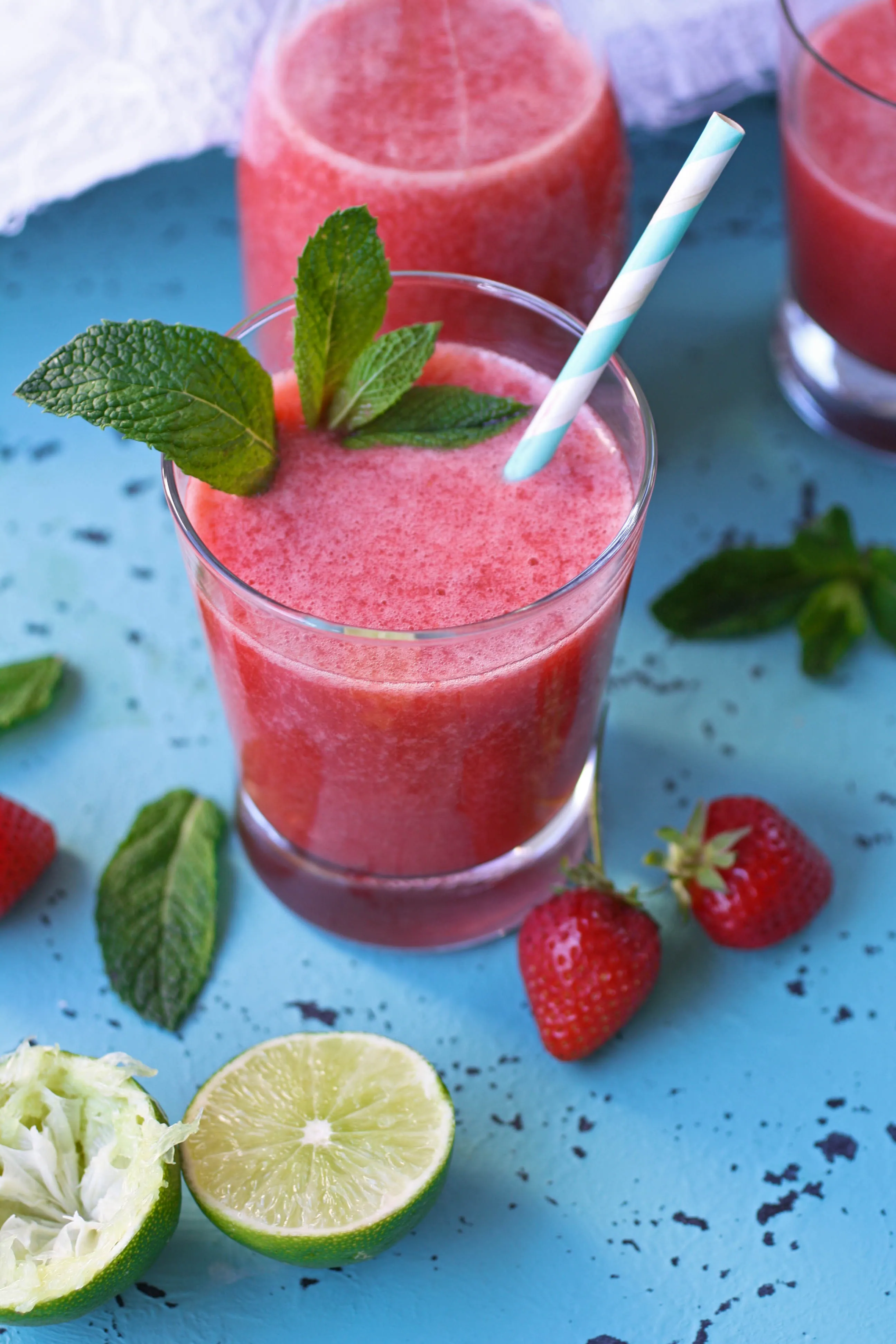 Strawberry-Mint Agua Fresca is a refreshing drink. You'll love the color and flavor!