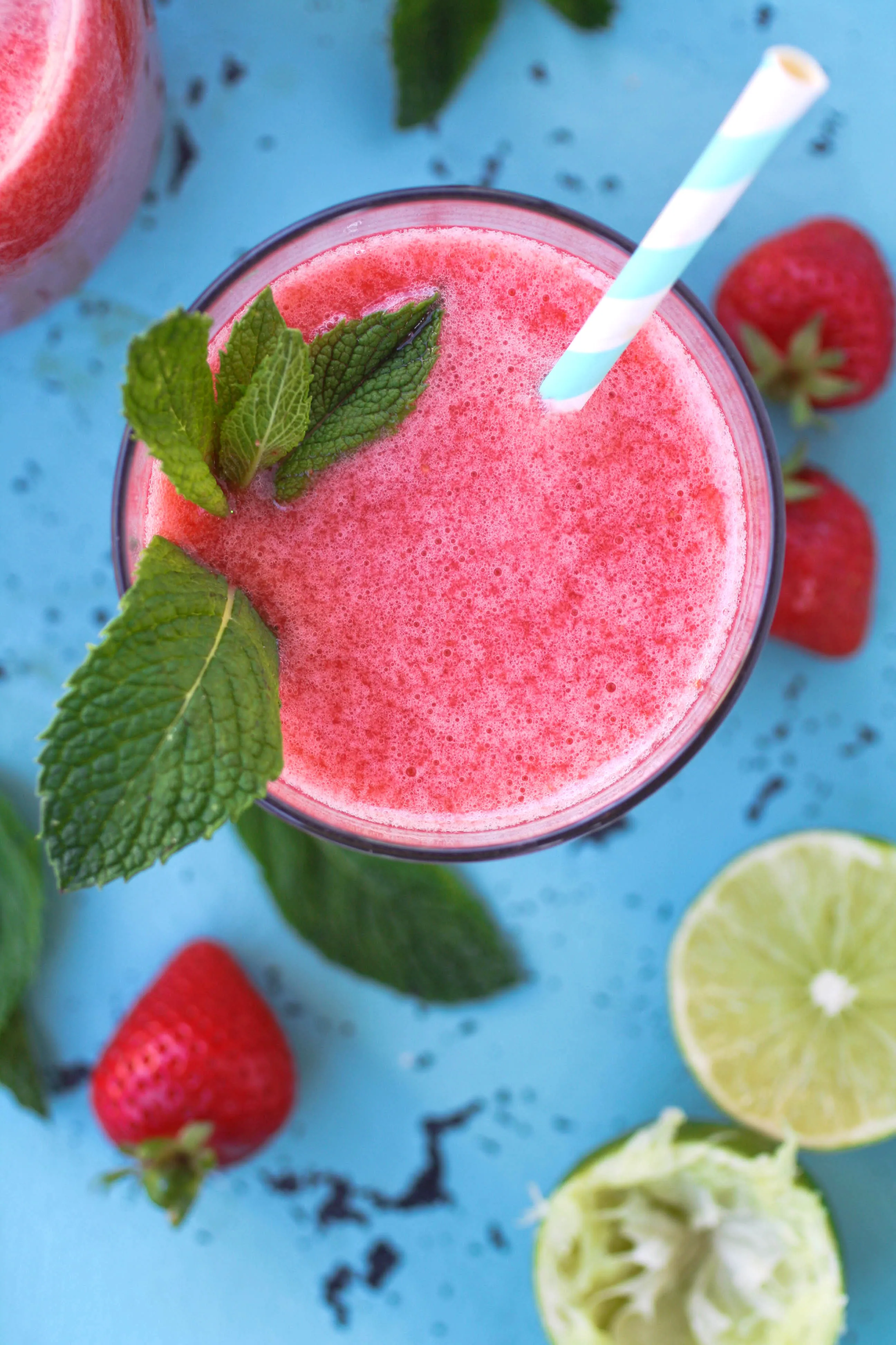 Strawberry-Mint Agua Fresca is refreshing on a warm day. You'll love how easy it is to make!