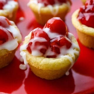 Sugar Cookie Cups with Cherry-Bourbon Filling make a fun and pretty dessert!