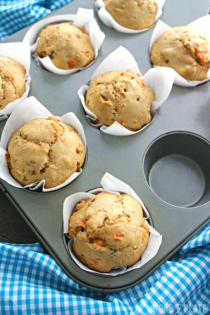 Carrot Cake Muffins with Ginger-Cream Cheese Glaze make a convenient and delicious treat!