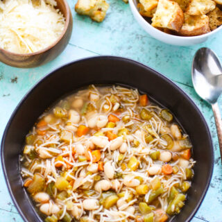Vegetable and Bean Soup with Pasta is a delight for a great main dish meal.