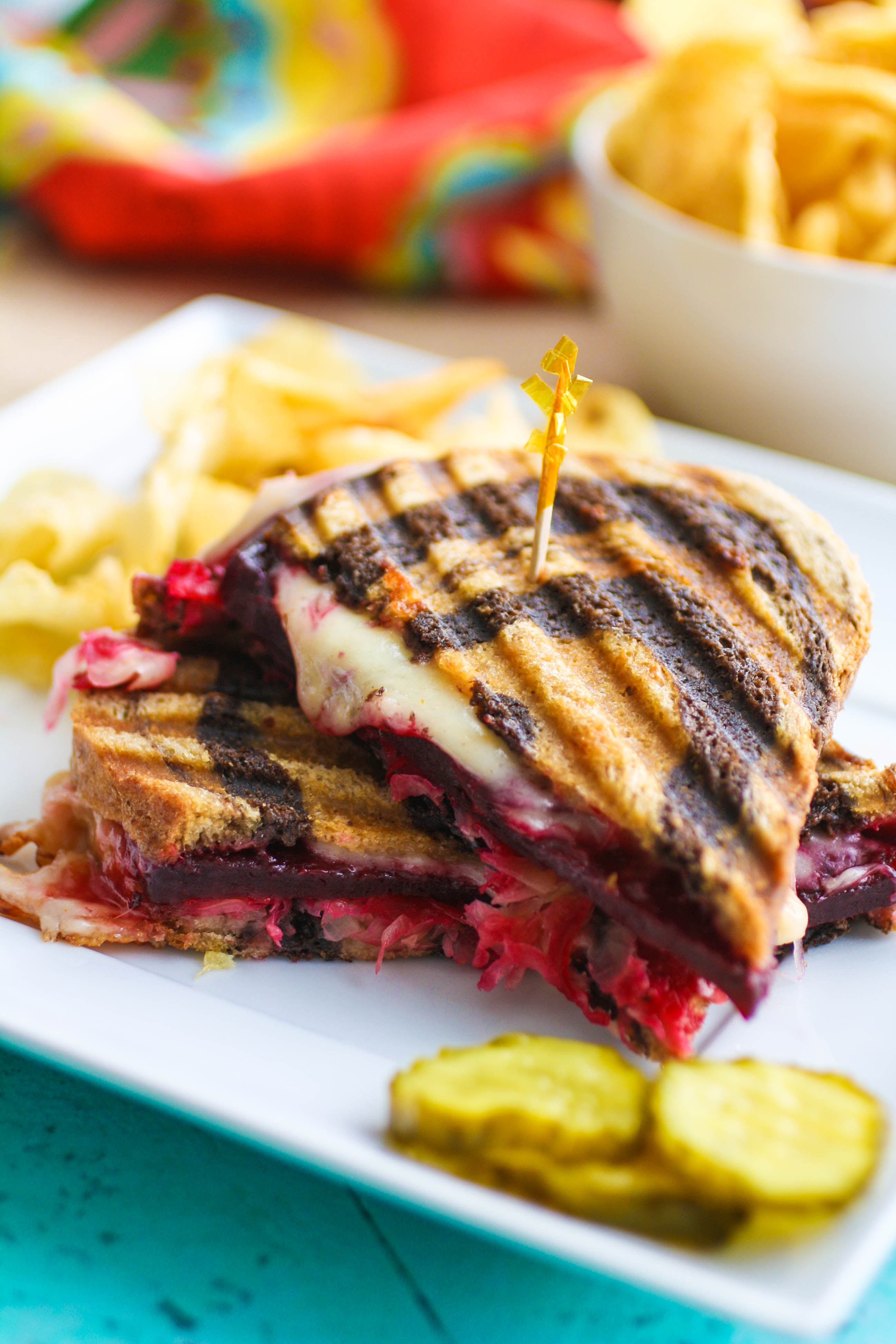 Vegetarian Beet Reuben Panini Sandwich-image