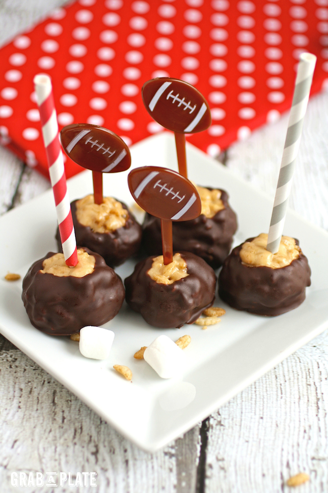 Perfect for game day: Crispy Marshmallow and Almond Butter Buckeyes
