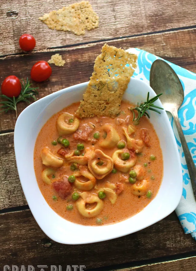 Serve a hearty and flavorful soup: Creamy Tomato and Tortellini Soup with Parmesan Sticks