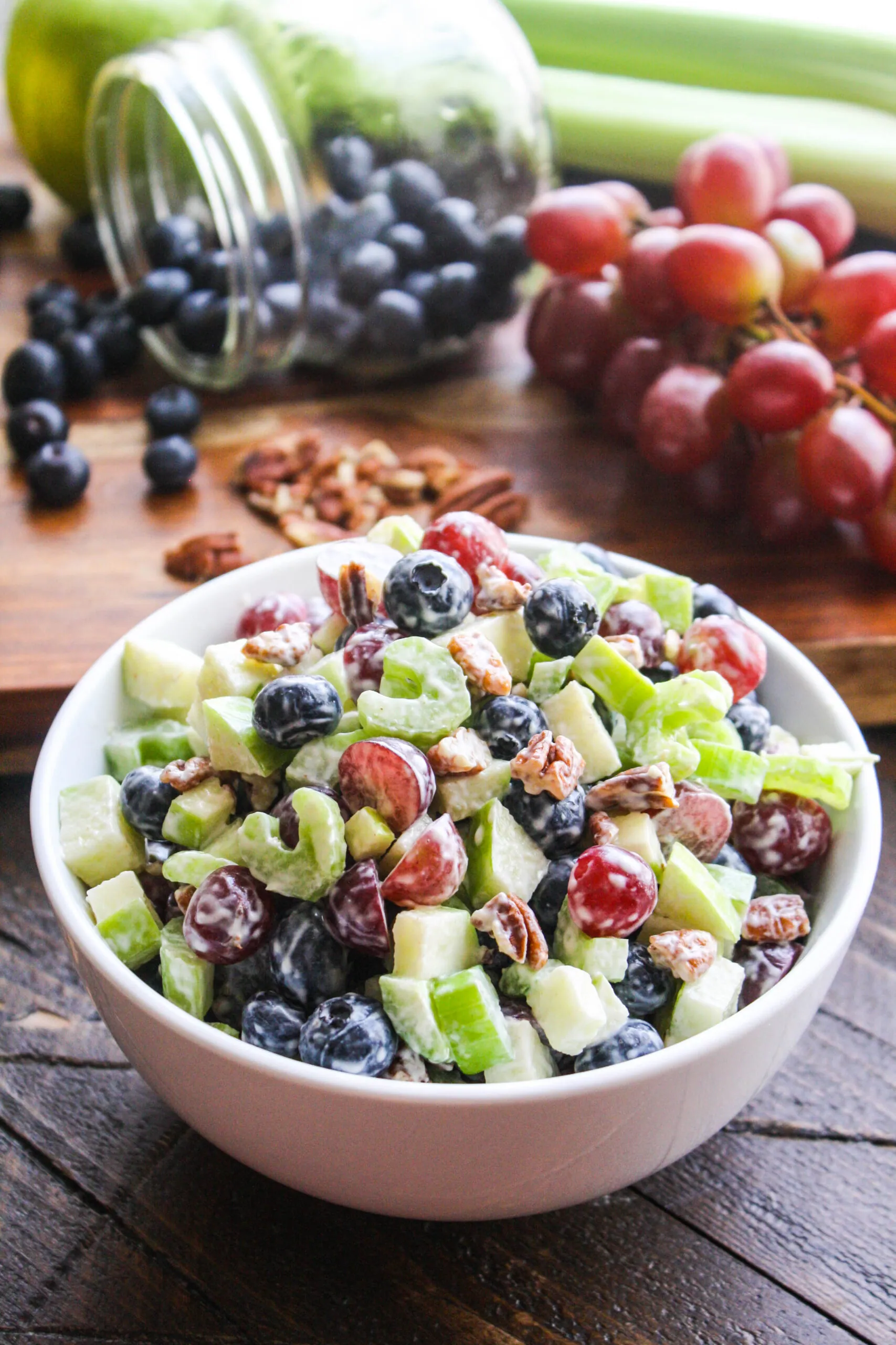 Waldorf salad makes a lovely, crunchy salad for a party or part of a lighter meal.