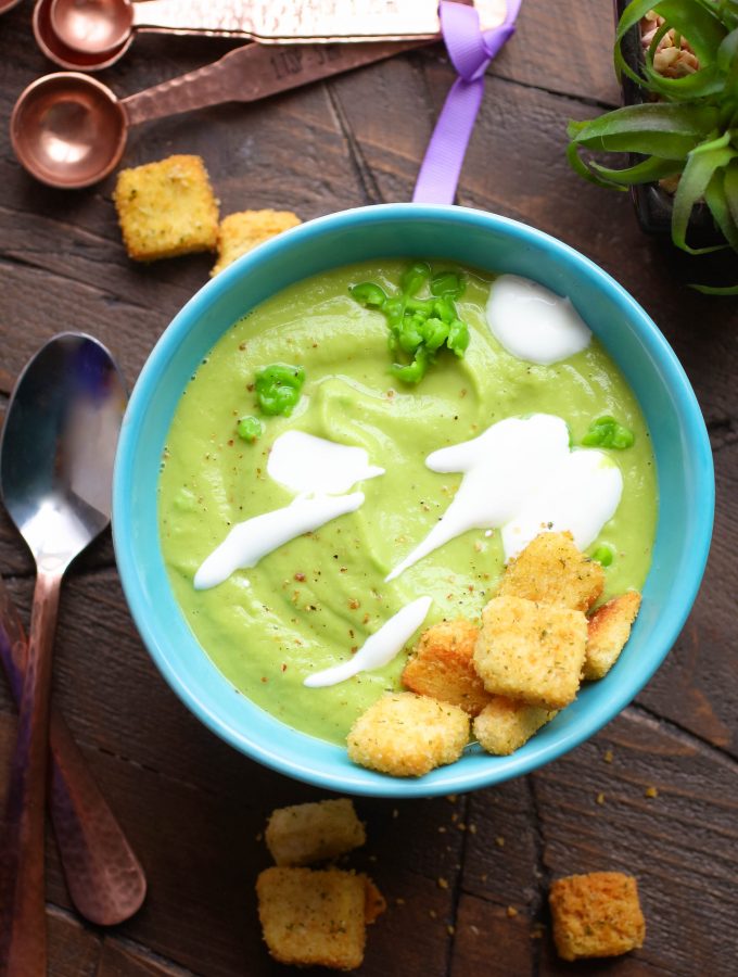 Warm Avocado and Pea Soup is like springtime in a bowl! You'll love Warm Avocado and Pea Soup for your next meal.
