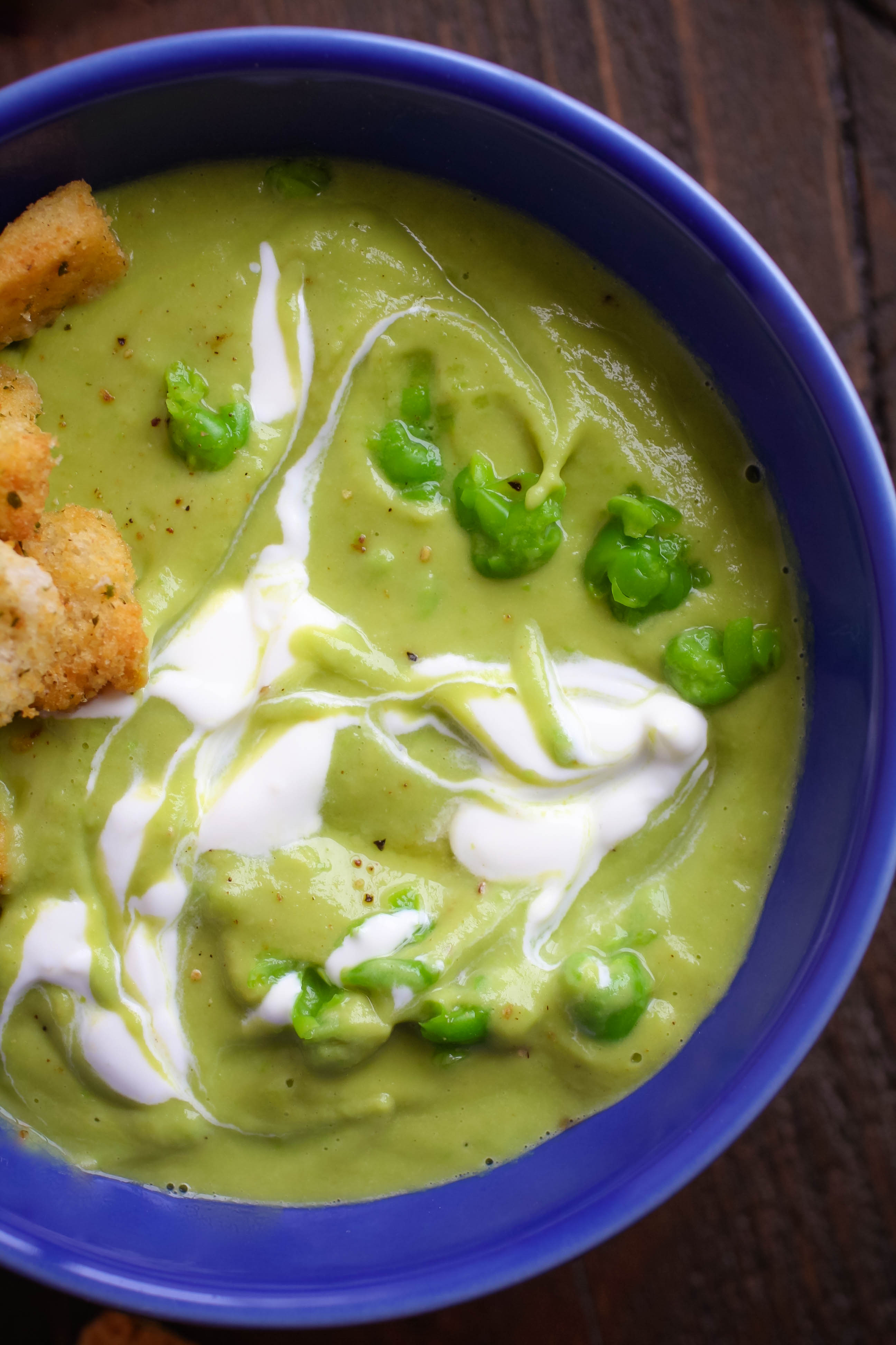 Warm Avocado and Pea Soup make a great addition to a light meal. Warm Avocado and Pea Soup is so colorful and flavorful!